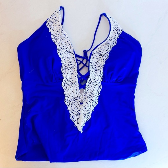 Royal Blue Lace One Piece Women’s Swimsuit NWOT - Picture 5 of 8